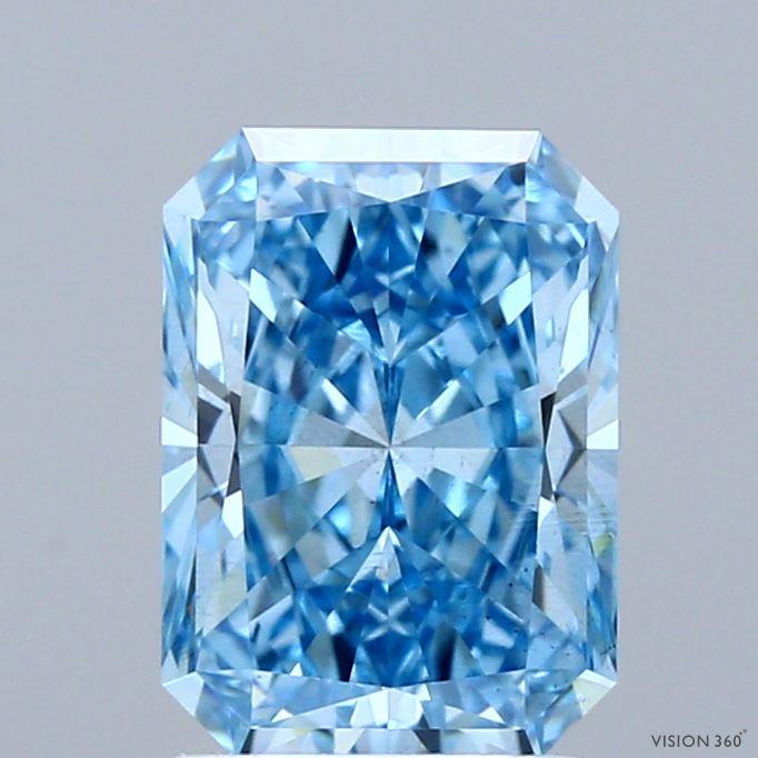 2.06 Ct. Fancy Vivid Blue Radiant Lab Grown Diamond
