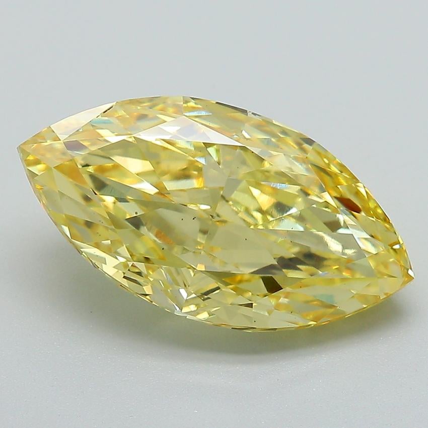 5.26 Ct. Fancy Vivid Yellow Marquise Lab Grown Diamond