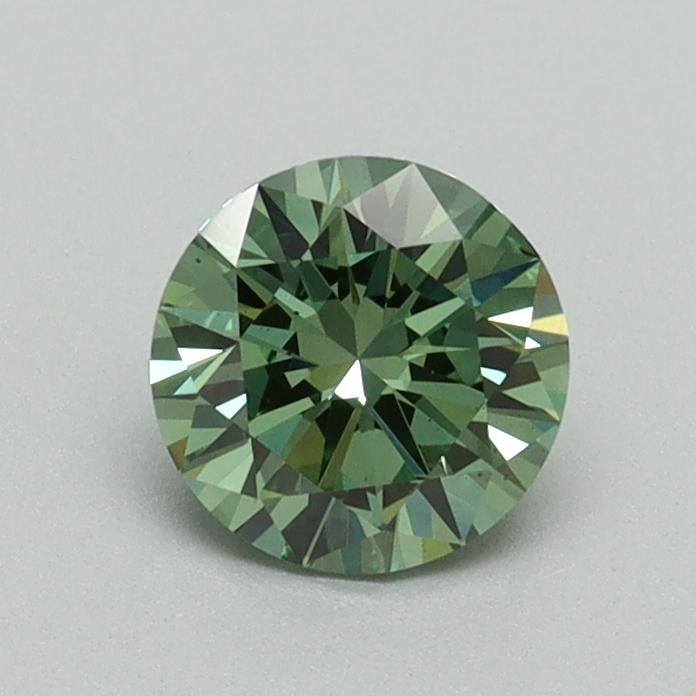 0.65 Ct. Fancy Vivid Green Round Lab Grown Diamond