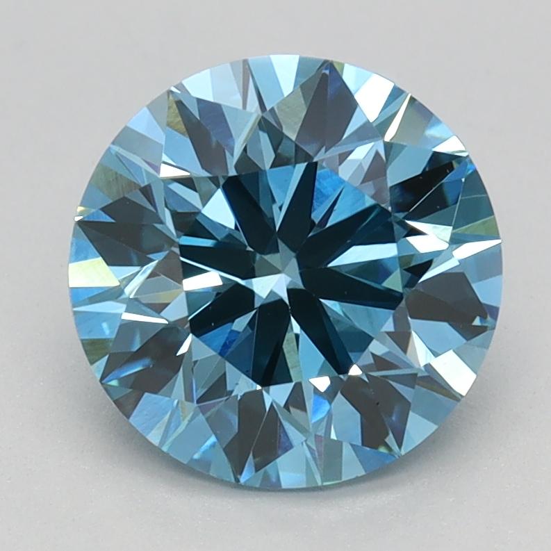 1.88 Ct. Fancy Vivid Blue Round Lab Grown Diamond