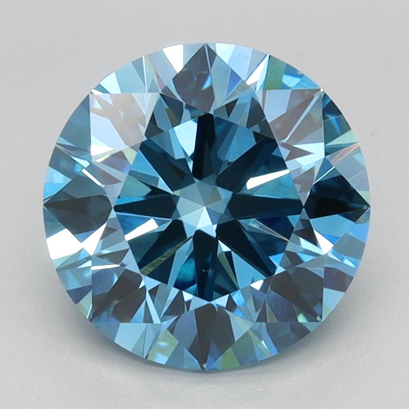 2.19 Ct. Fancy Vivid Blue Round Lab Grown Diamond
