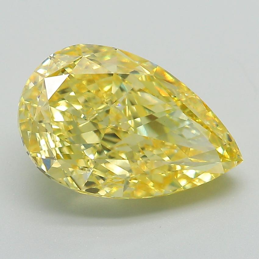 5.05 Ct. Fancy Vivid Yellow Pear Lab Grown Diamond