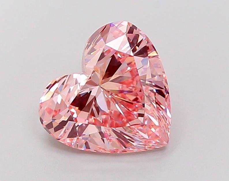 3.53 Ct. Fancy Intense Pink Heart Lab Grown Diamond