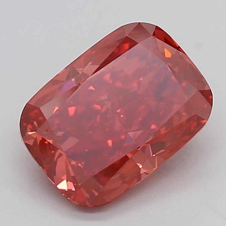 4.65 Ct. Fancy Vivid  Red Cushion Lab Grown Diamond