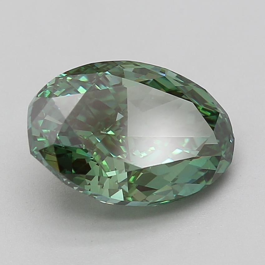 5.05 Ct. Fancy Vivid Green Oval Lab Grown Diamond