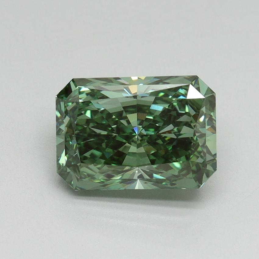 2.18 Ct. Fancy Vivid Pacific Green Radiant Lab Grown Diamond