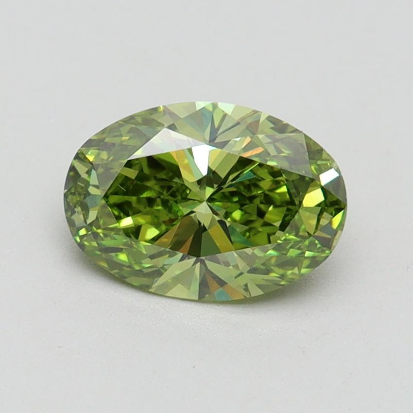 1.00 Ct. Fancy Vivid Green Oval Lab Grown Diamond