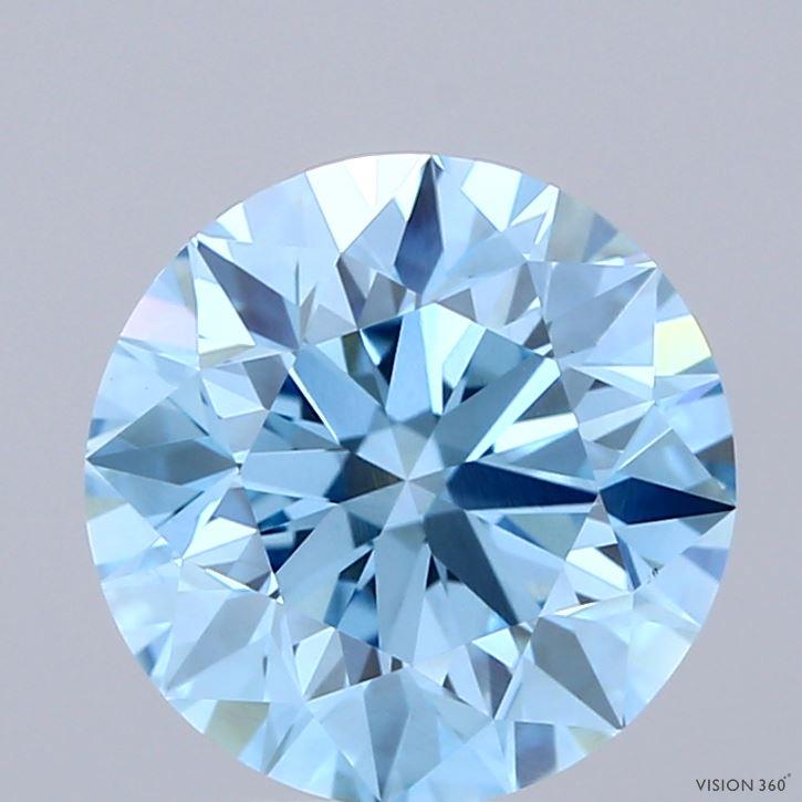 3.01 Ct. Fancy Vivid  Blue Round Lab Grown Diamond