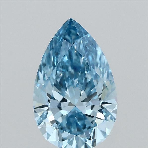 1.23 Ct. Fancy Vivid  Blue Pear Lab Grown Diamond