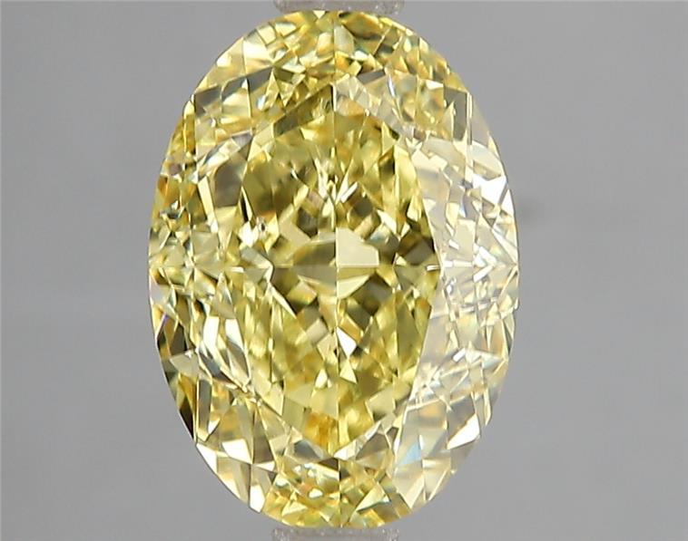 3.02 Ct. Fancy Vivid Yellow Oval Lab Grown Diamond