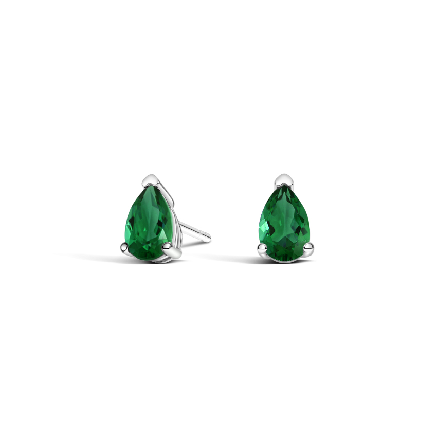 Pear Lab Emerald Stud Earrings - Brilliant Earth