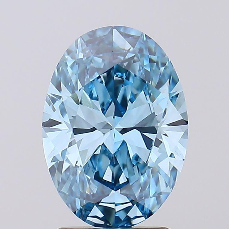2.05 Ct. Fancy Vivid Blue Oval Lab Grown Diamond