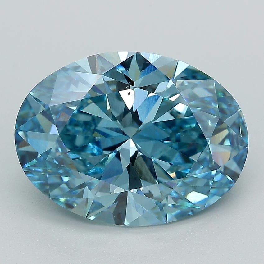 5.50 Ct. Fancy Vivid Blue Oval Lab Grown Diamond