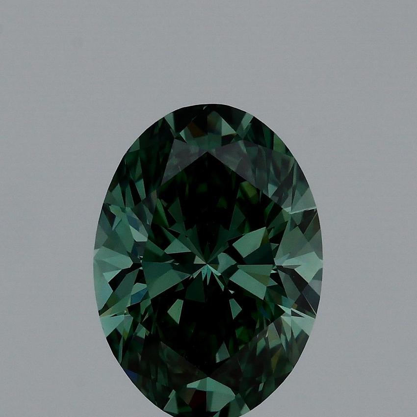 2.05 Ct. Fancy Vivid Green Oval Lab Grown Diamond