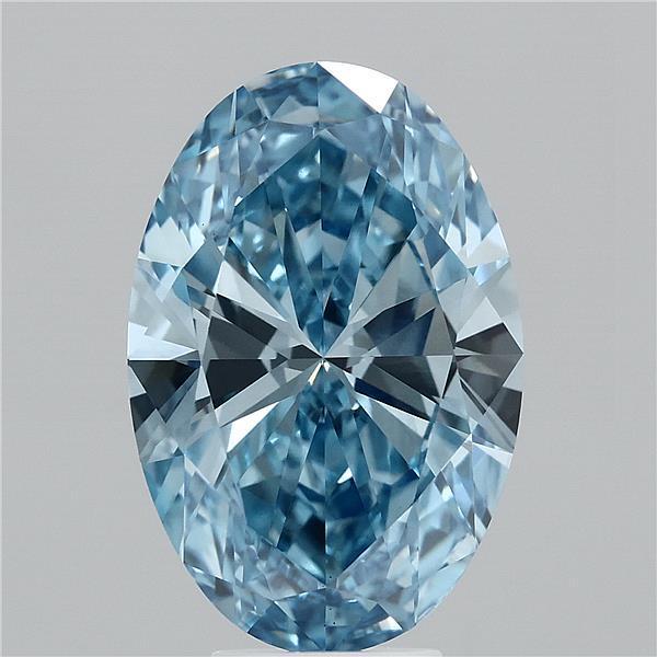 6.02 Ct. Fancy Vivid Blue Oval Lab Grown Diamond