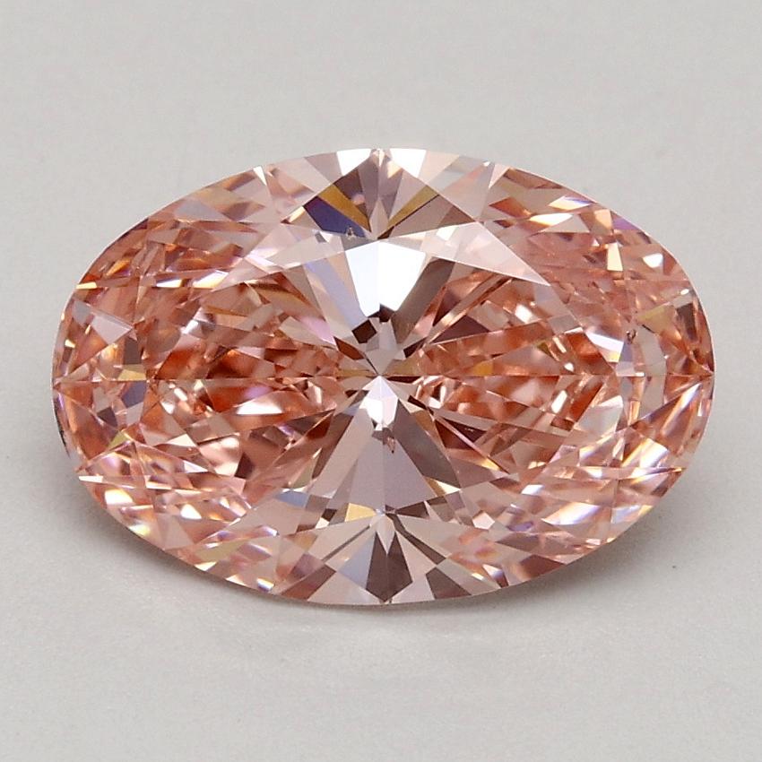 1.74 Ct. Fancy Intense Pink Oval Lab Grown Diamond