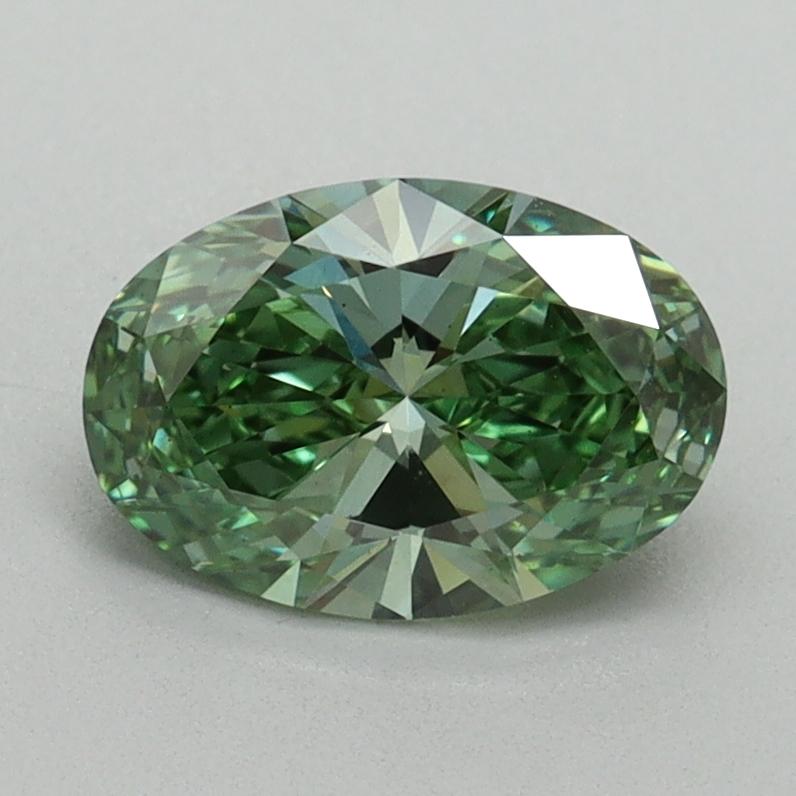 1.07 Ct. Fancy Vivid Green Oval Lab Grown Diamond
