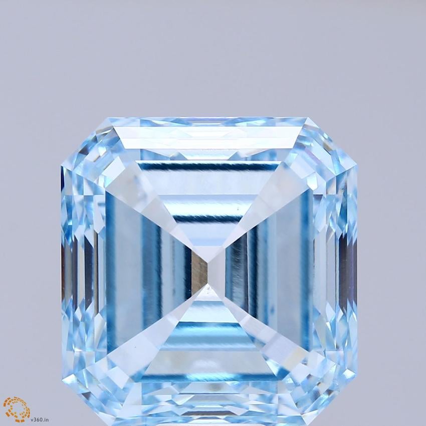 20.07 Ct. Fancy Intense Blue Asscher Lab Grown Diamond