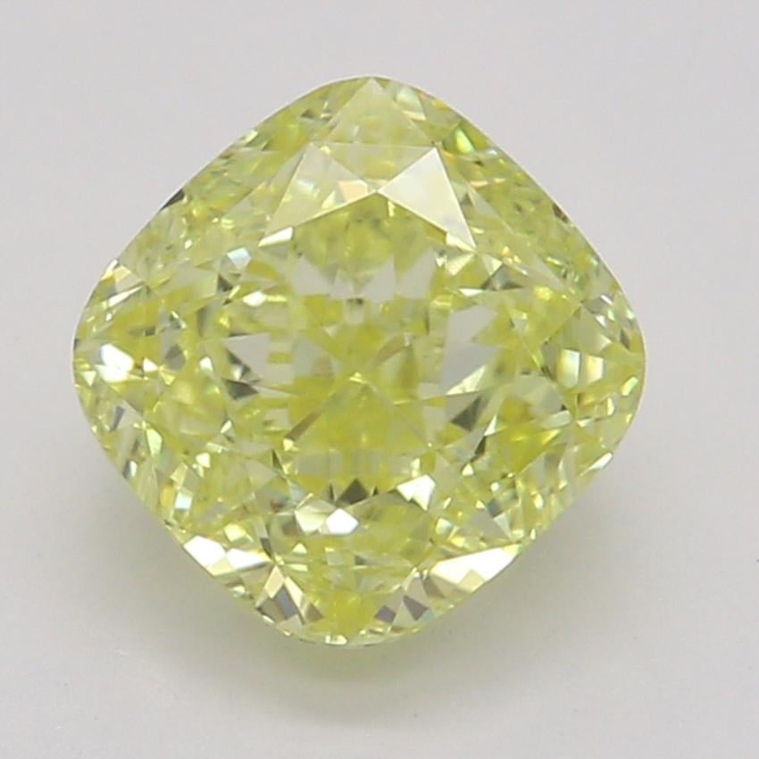 0.88 Ct. Fancy Intense Yellow Cushion Diamond