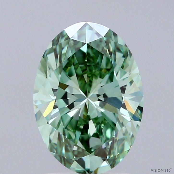 2.08 Ct. Fancy Green Oval Lab Grown Diamond