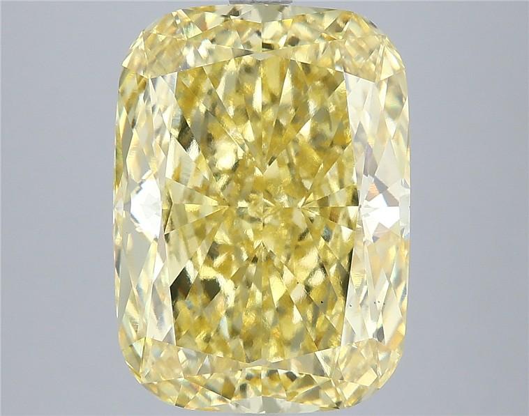 8.02 Ct. Fancy Vivid Yellow Cushion Lab Grown Diamond
