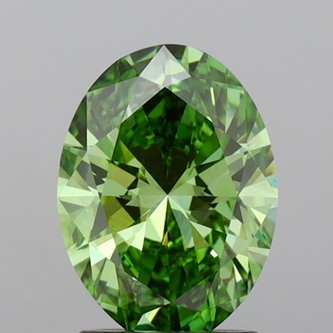 1.97 Ct. Fancy Vivid Green Oval Lab Grown Diamond