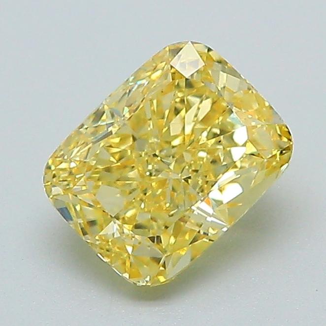 1.18 Ct. Fancy Vivid Yellow Cushion Lab Grown Diamond