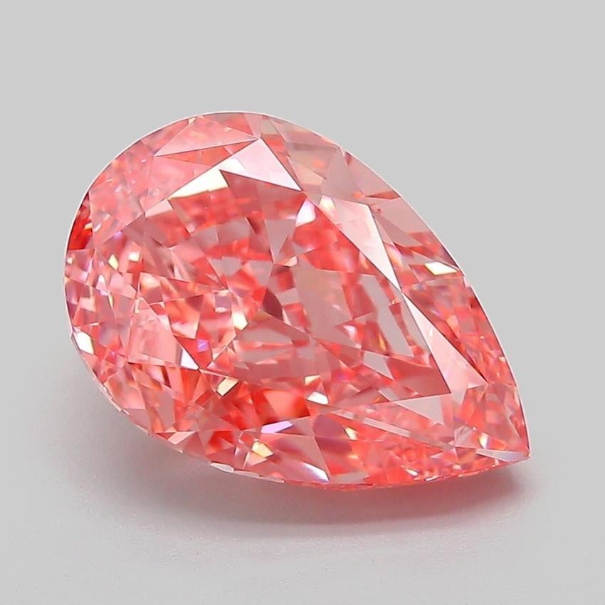 4.19 Ct. Fancy Vivid Pink Pear Lab Grown Diamond