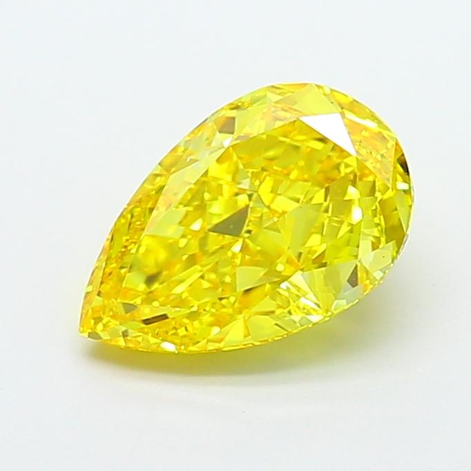 3.01 Ct. Fancy Vivid Yellow Pear Lab Grown Diamond
