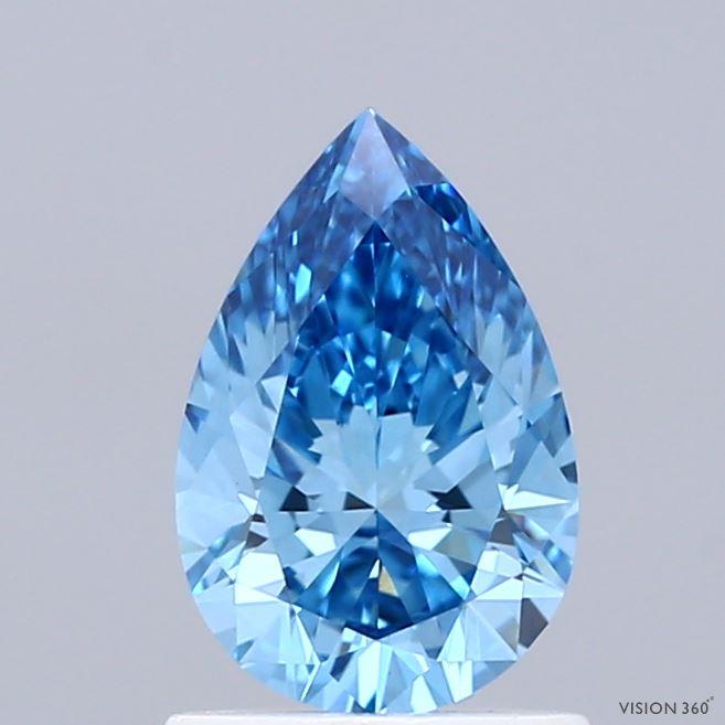 1.03 Ct. Fancy Vivid  Blue Pear Lab Grown Diamond