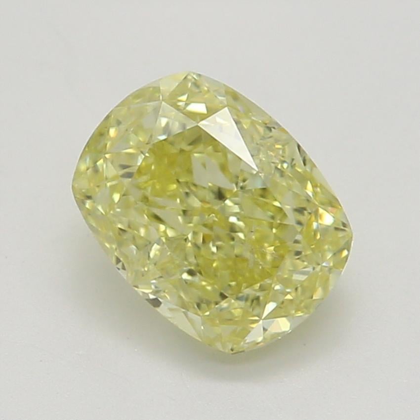 0.71 Ct. Fancy Intense Yellow Cushion Diamond