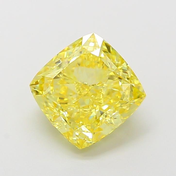 2.55 Ct. Fancy Vivid  Yellow Cushion Lab Grown Diamond