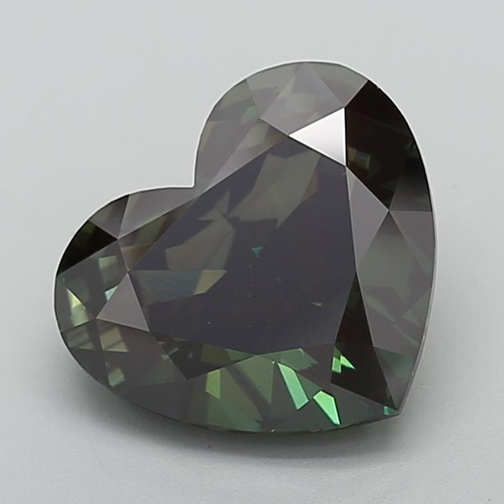 4.04 Ct. Fancy Deep Green Heart Lab Grown Diamond