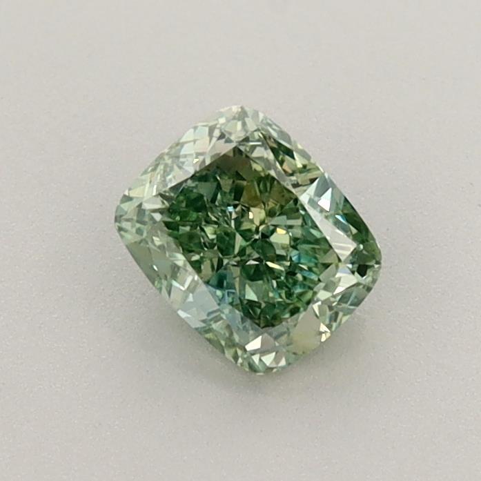 0.60 Ct. Fancy Vivid Green Cushion Lab Grown Diamond