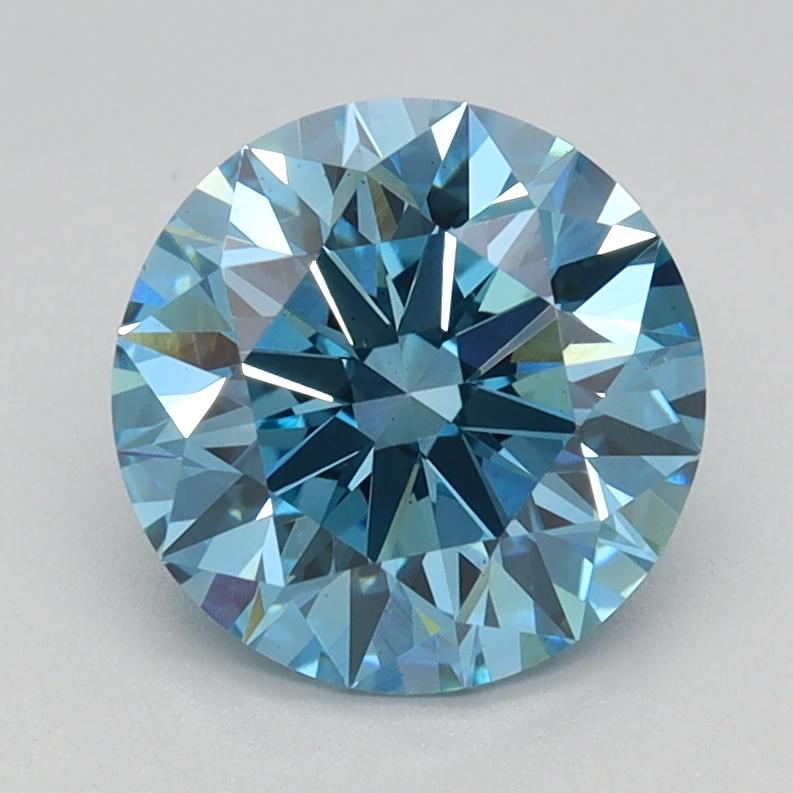 1.62 Ct. Fancy Vivid Blue Round Lab Grown Diamond