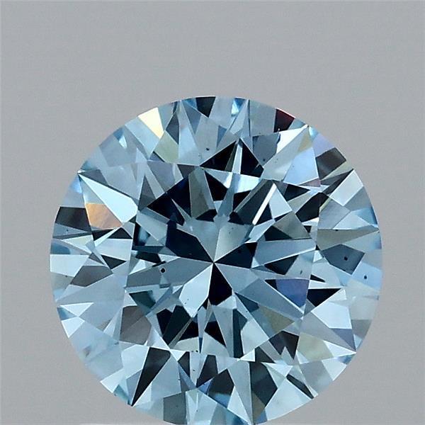 1.42 Ct. Fancy Vivid Blue Round Lab Grown Diamond