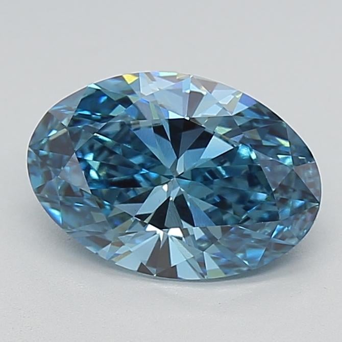 2.22 Ct. Fancy Vivid  Blue Oval Lab Grown Diamond