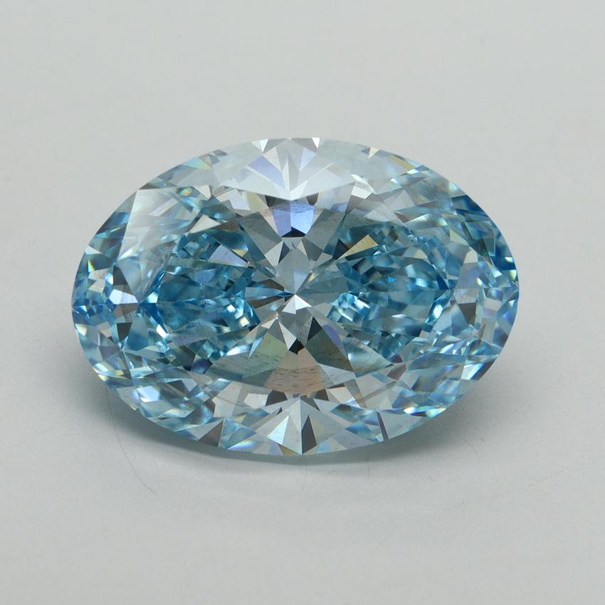 10.02 Ct. Fancy Vivid Blue Oval Lab Grown Diamond