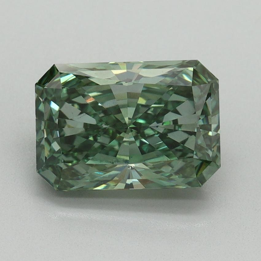 2.60 Ct. Fancy Vivid Green Radiant Lab Grown Diamond