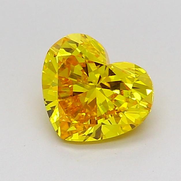 0.96 Ct. Fancy Vivid Yellow Heart Lab Grown Diamond