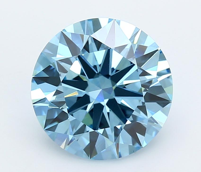 5.04 Ct. Fancy Vivid  Blue Round Lab Grown Diamond