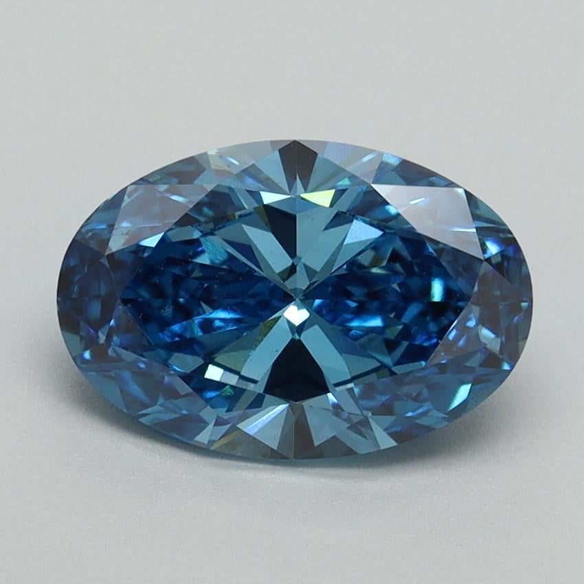 2.05 Ct. Fancy Vivid Blue Oval Lab Grown Diamond