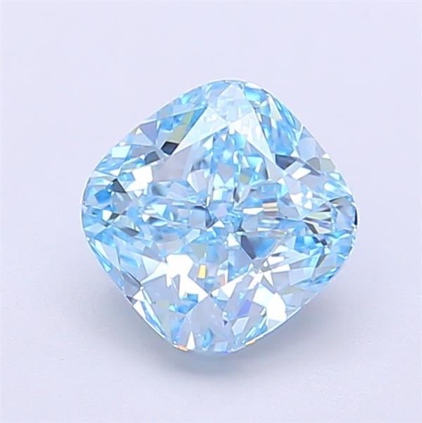 1.20 Ct. Fancy Vivid  Blue Cushion Lab Grown Diamond