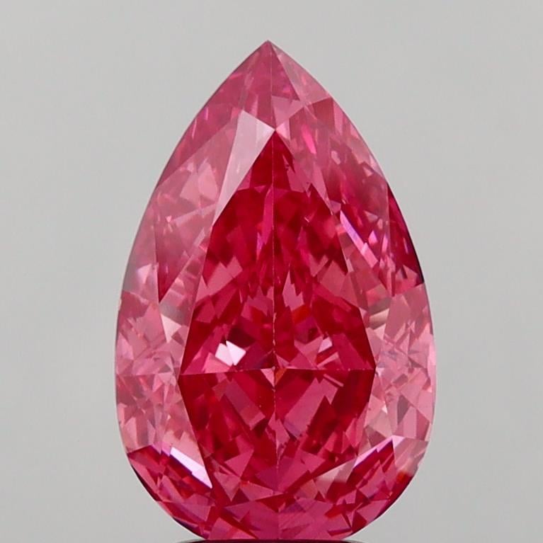 4.05 Ct. Fancy Vivid  Pink Pear Lab Grown Diamond