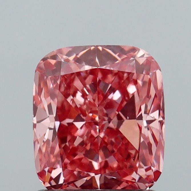 1.23 Ct. Fancy Vivid  Pink Cushion Lab Grown Diamond