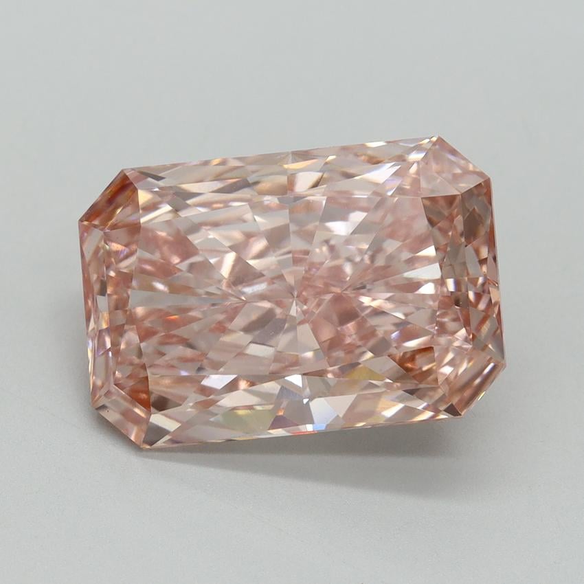 6.57 Ct. Fancy Vivid Pink Radiant Lab Grown Diamond