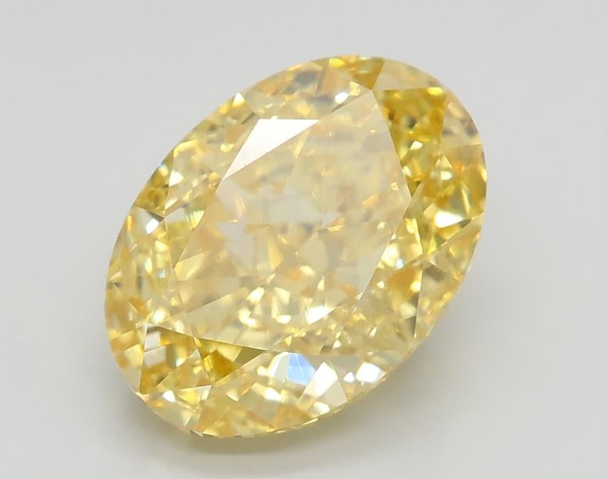 3.14 Ct. Fancy Yellow Oval Lab Grown Diamond