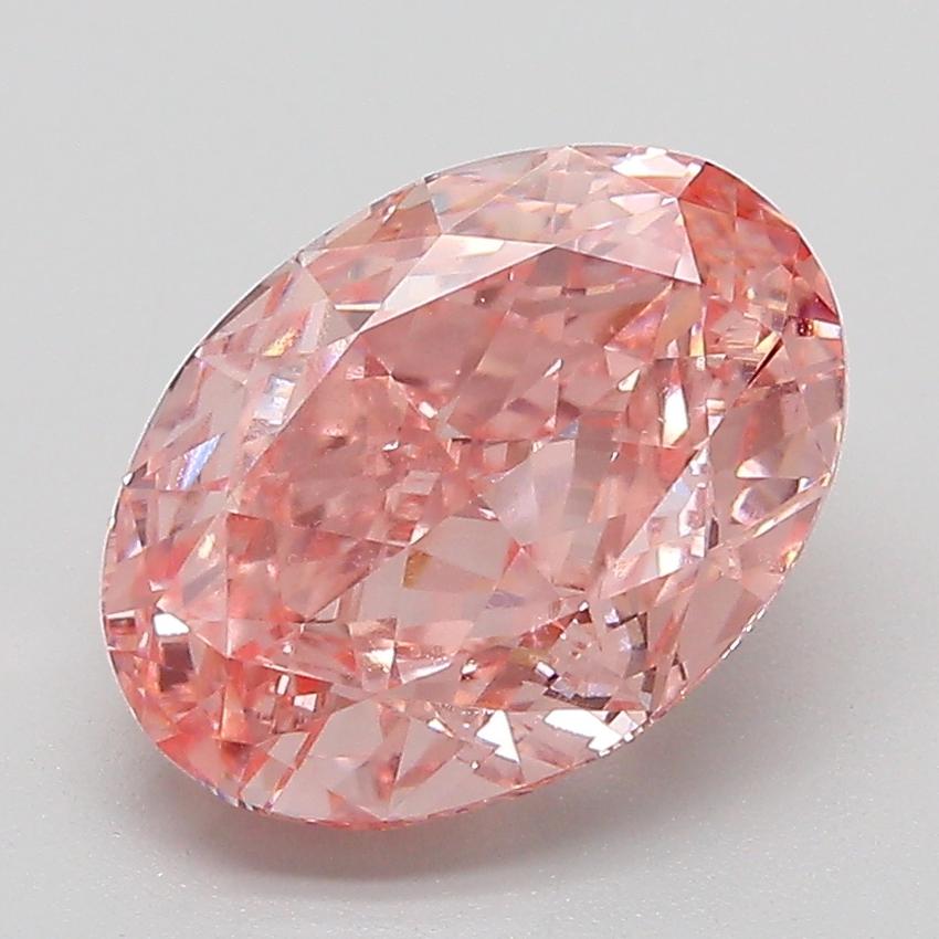3.14 Ct. Fancy Vivid  Pink Oval Lab Grown Diamond
