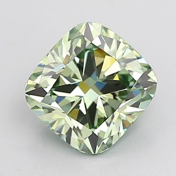 1.55 Ct. Fancy Vivid Green Cushion Lab Grown Diamond