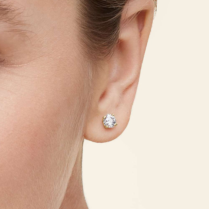 18K Yellow Gold Lab Grown Diamond Stud Earrings (1 ct. tw.)